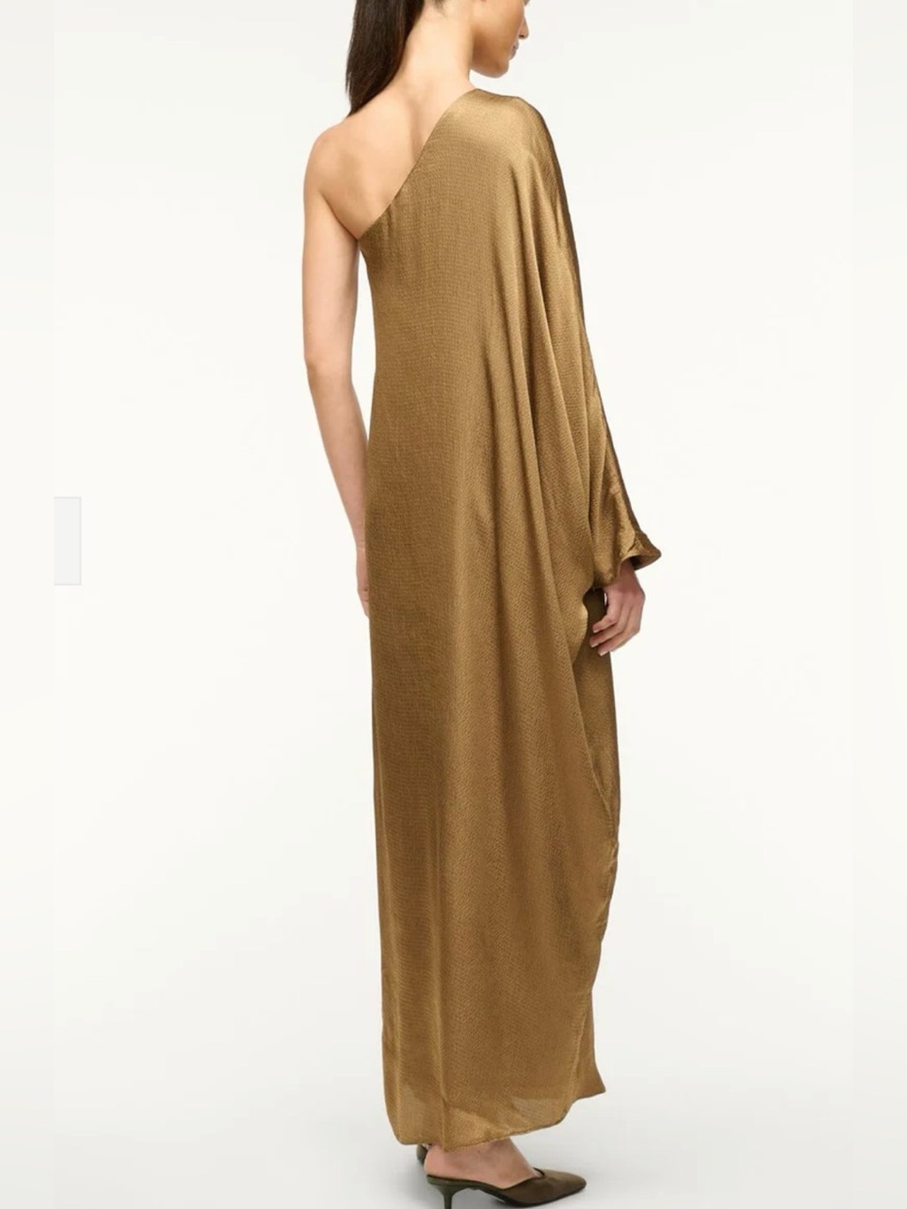 STAUD One-Shoulder Sonya Dress, Caramel - Picture 4 of 13